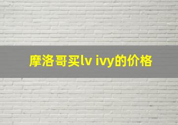 摩洛哥买lv ivy的价格